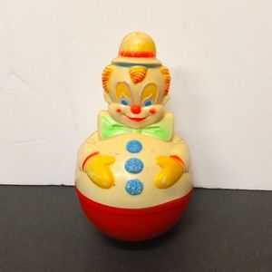 Vintage 1977 Sanitoy musical chime toy clown